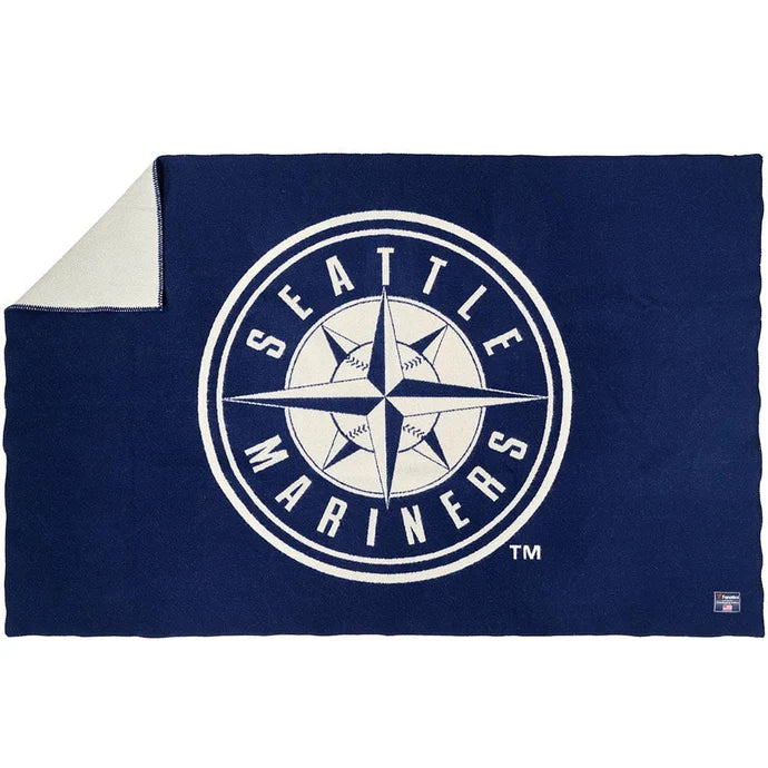 FARIBAULT MILL SEATTLE MARINERS WOOL THROW BLANKET