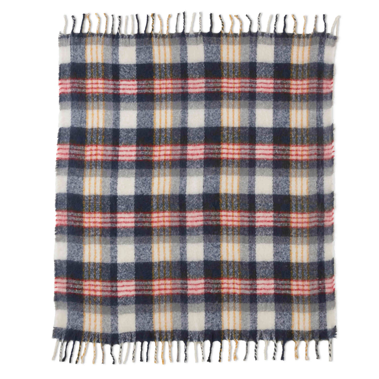 MOHAIR THROW BLANKET PLAID