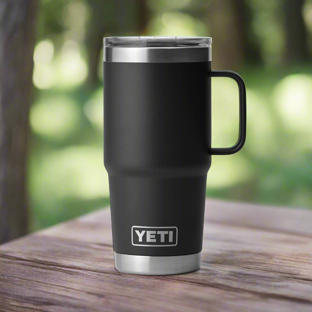 YETI RAMBLER 20OZ TRAVEL MUG - BLACK